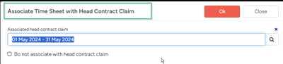 associate time sheet entry to HC claim14863-7