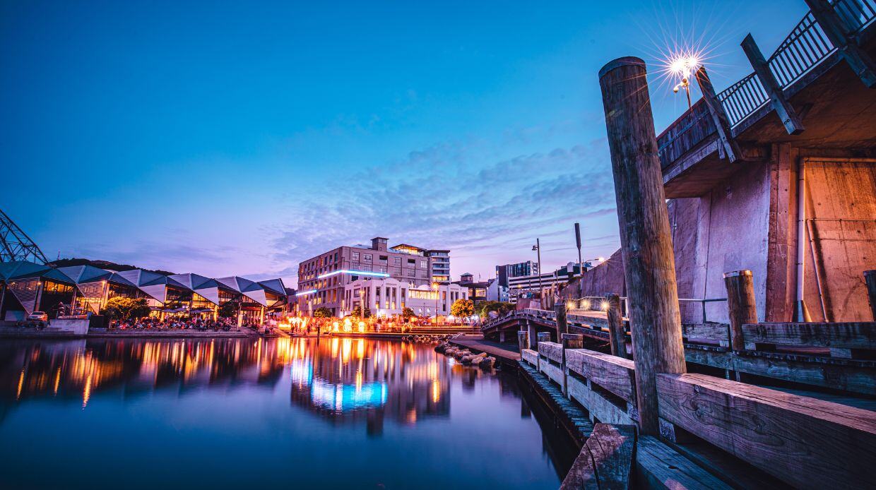 Nightscape of Wellington City, New Zealand