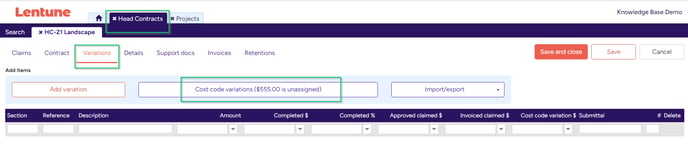 cost code var-15760-new-unassigned in HC-3